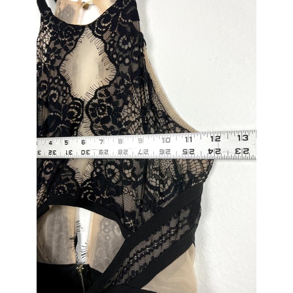 The Vintage Shop Womens Size Large Black Lace A-Line Cut Out Dress - Picture 4 of 5